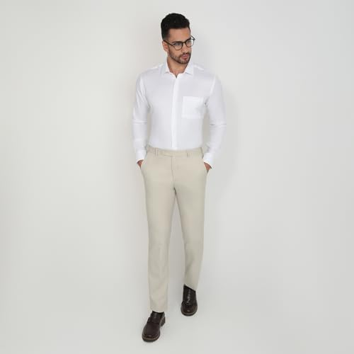 Image of Park Avenue Men Slim Fit Structure Pattern Pure Cotton Semi Cutaway Collar Full Sleeve Formal Shirt