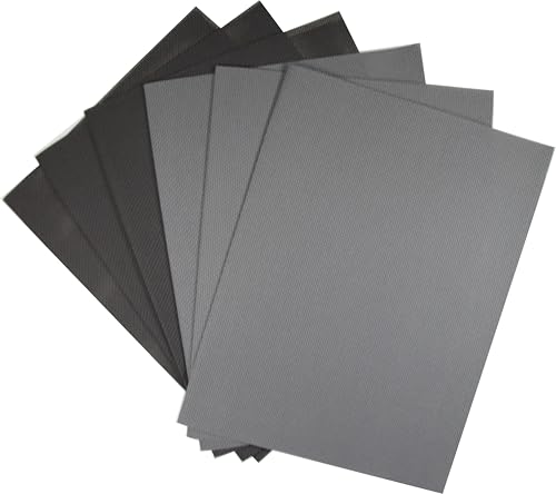 Image of KCS 6 pc of 12 inch x 18 inch(30cmx45cm) 14CT Counted Cotton Aida Cloth Cross Stitch Fabric (Medium Grey+Dark Grey)