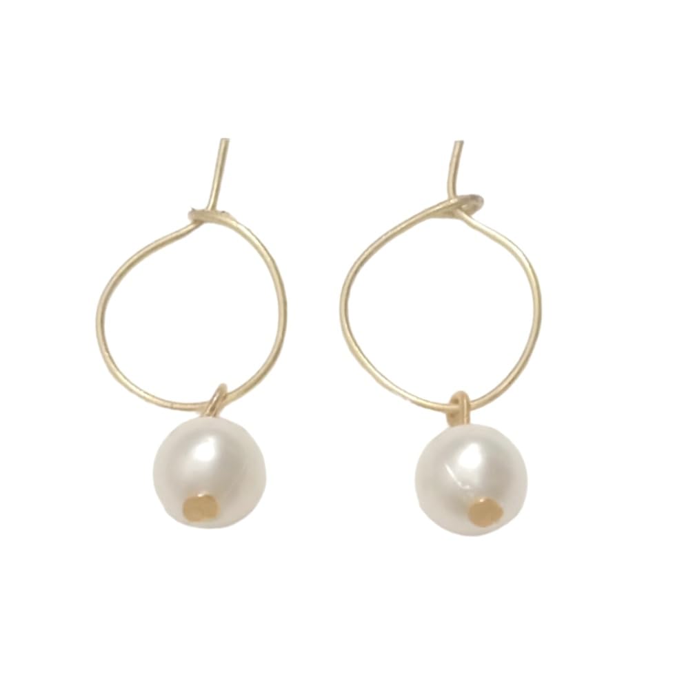 Aesthetic Jewels: Pearl Small Hoop Earrings For Daily Use For Girls & Women (B0CHSYMMZQ) Amazon Price History, Amazon Price Tracker