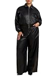 ELOQUII Women's Plus Size Petite Faux Leather Pintuck...