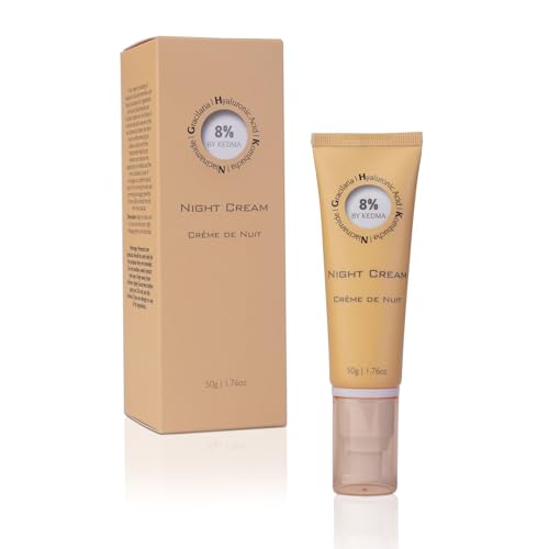 8% - Crema de Noche Rica con Ácido Hialurónico y Kombucha - Hidratante, Anti-Edad y Luminosidad - Todo tipo de piel - Sin parabenos, sulfatos ni siliconas - 50 g
