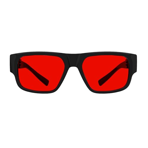 Eyekepper Sleeping Glasses with Blue & Green Light Blocking, Red