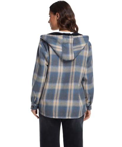 Women's Full Zip Sherpa Lined Flannel Jacket Fleece Plaid Warm Winter Jacket Coat for Women4