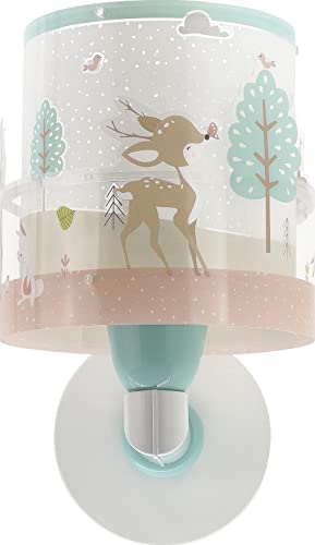 Dalber kinder Wandlampe kinderzimmer, Kinderlampe Wandleuchte Wolken Loving Deer Reh Tiere Rosa, Rose, 61279, E27