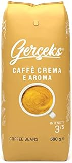 GERCEK S Caffe Crema E Aroma kawa łagodna, całe ziarna kawy, kawa ziarnista, Arabica i Robusta, średnie palenie, do ekspresów do kawy, 1 opakowanie 500 g