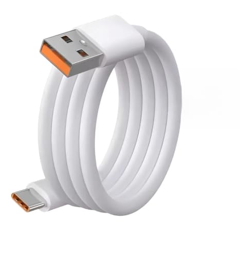 Cabo USB-C Tipo C 6A 33W 67W 90W 120W Carregamento Rápido Turbo, Compatível com Mi Turbo Charge X7 Mi 13 15, 1 Metro, Branco