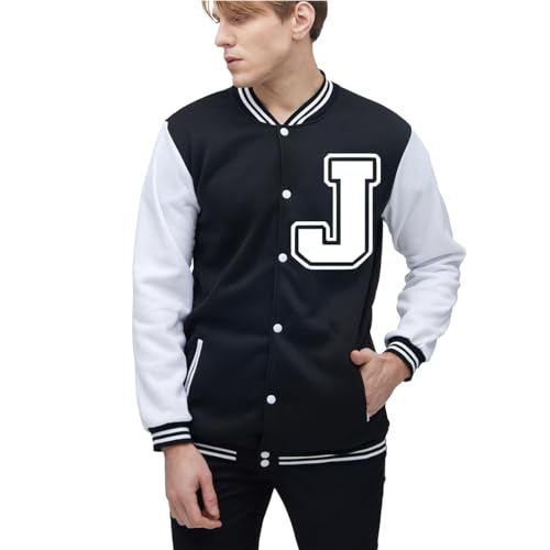 Image of Yuji Itadori Mens Varsity Jacket Baseball Letterman Bomber Jacket Fleece Long Sleeve Coat Casual Clothing XXS-3XL