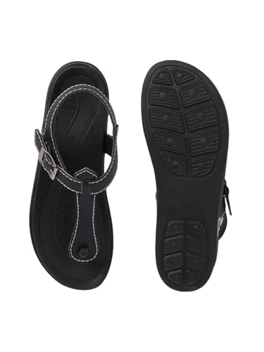 Image of Carlton London Women's Platform T-Strap Sandals, Modern Flatform Sandals for Summer, Casual & office use