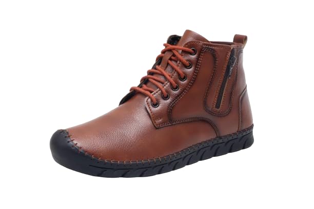 NAAL Leather Ankle Lace Up Formal Shoes Chukka Boots for Men