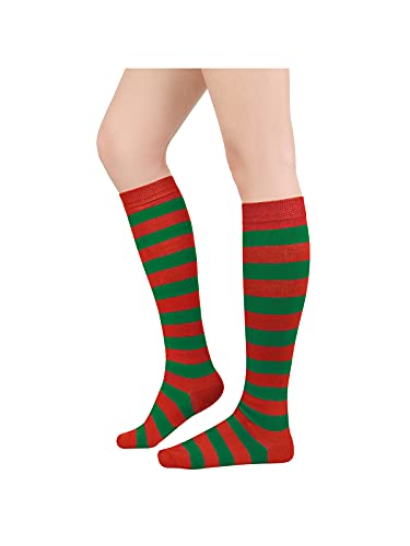Image of Century Star Knee High Socks for Women Long Tube Socks with Stripes | Soft, Skin Friendly And Stretchy, Vibrant Colors Perfect For Daily Wear, Sports, Halloween And Christmas