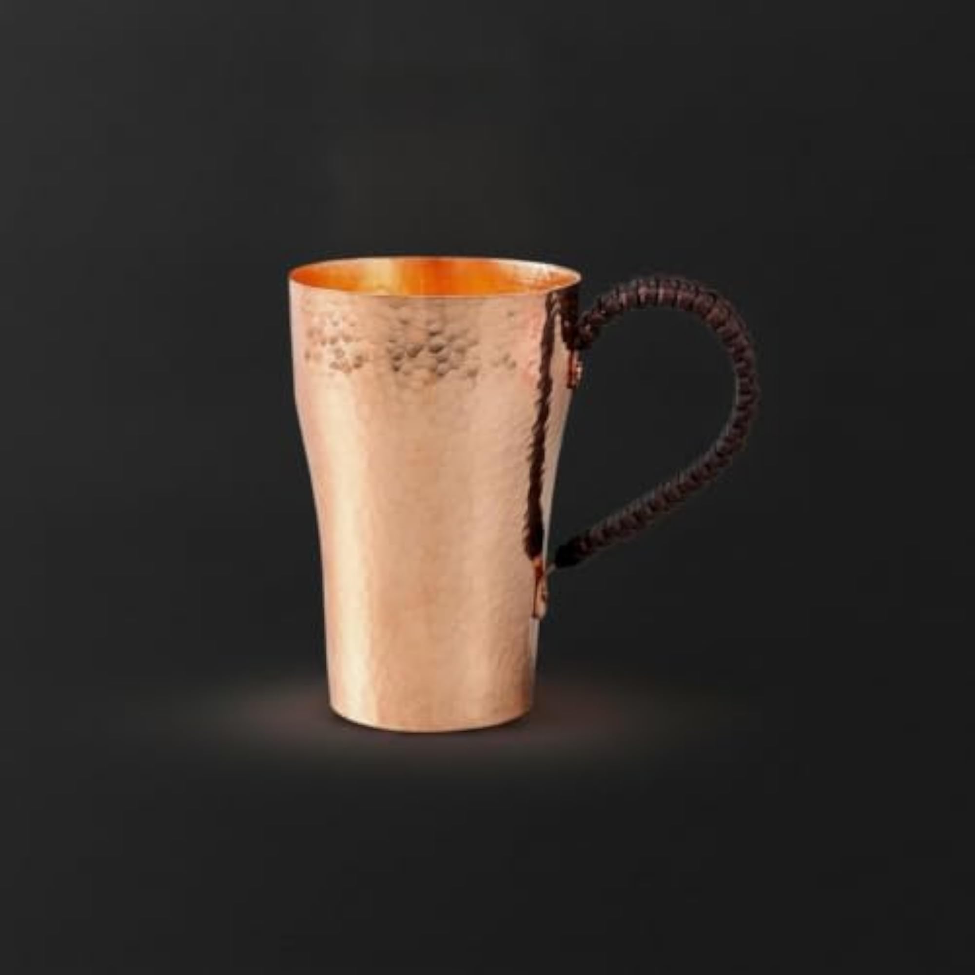 Copper Tea Cup with Side Handle Vintage Hammered
