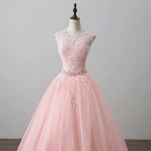 Long Halter Quinceanera Dresses Lace Appliques Evening Dress Beaded Prom Ball Gowns4
