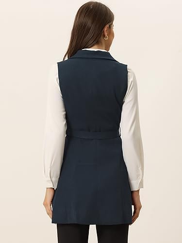 Allegra K Gilet Femme Col Licou Vintage Sans Manches - Boutonné Élégant Pour Tenues Chic