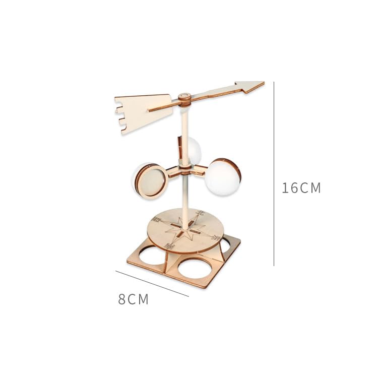 ieron Wind Vane Weather Vane 3D Wooden Science Toy Windmill for DIY Making Education Toy Children - Image 2