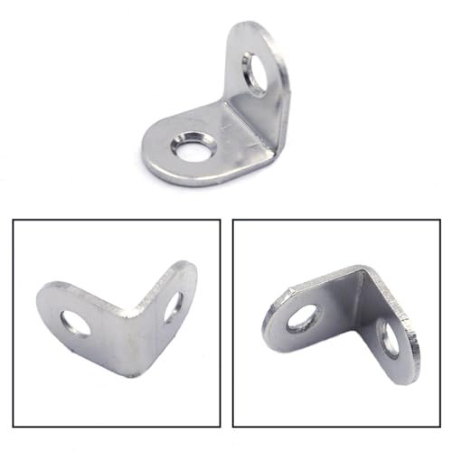 Durlo Winkelverbinder aus Edelstahl, 20 x 20 mm, 90-Grad-L-Klammern mit 80 Schrauben, für Möbel, Regale, Stühle, 40 Stück