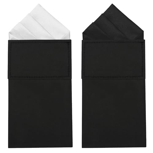 Image of Mens Pre-Folded Pocket Squares on Card Pocket Handkerchief for Suit Accessories
