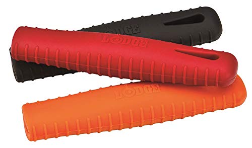 Image of Lodge Silicone Hot Handle Holder - Dishwasher Safe Hot Handle Holder Designed for Lodge Carbon Steel Pan Products - Reusable Heat Protection Up to 500 - Orange,7 inch (Pack of 12)