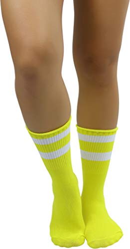 Image of ToBeInStyle Women's Acrylic Ankle Hi With Double Stripe Top Crew Fun Athletic Socks