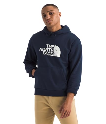 The North Face Men's Evolution Half Dome Hoodie - Adventure Ready Hood with Adjustable Drawcord, Kangaroo Hand Pocket, Summit Navy, X-Large