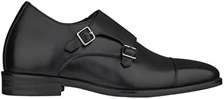 CALTO Men's Invisible Height Increasing Elevator Shoes - Black Premium Leather Slip-on Lightweight Casual Loafers - 3 Inches Taller - S3506 - Size 9 D(M) US | Image 1