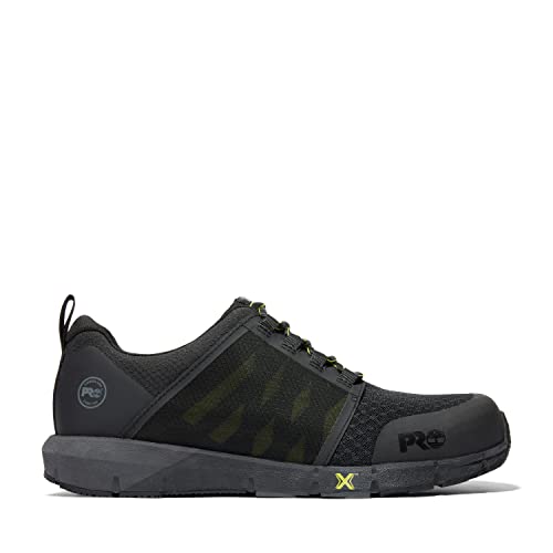 Image of Timberland PRO Men's Radius Composite Safety Toe Industrial Athletic Work Shoe, Black /High-Viz, 8 W