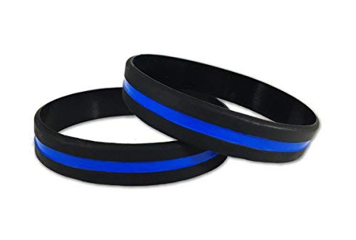 Thin Blue Line Wristband, Support Law Enforcement (Small 7
