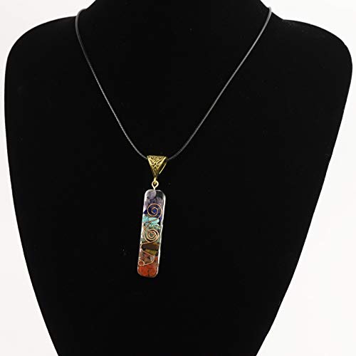 Collier pendentif 7 Chakras véritables pierres naturelles d’orgonite