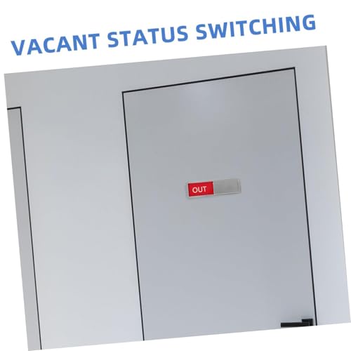 Image of Vacant Occupied Door Sign for Home & Office Silver Slider with OUT /IN Status Display for Restrooms Meeting Rooms Hospitals Easy-to-Read (6.97 * 2.04in)