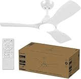 Philips Olas Ventilador de Techo con Luz LED, 3 aspas fijas 42' (diametro 106cm), 28 W, motor DC silencioso, 3 temperaturas de luz, mando a distancia incluido, certificación EU IEC 60598