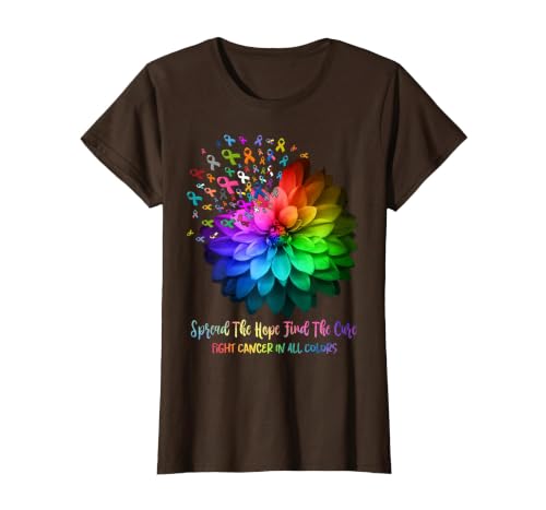 Fight Cancer in Spread The Hope Find a Cure T-Shirt, Women, Brown, 3X-Large