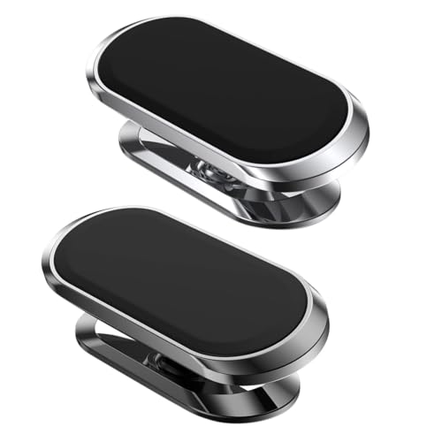 ZOWEXIQ 2 Pcs Soporte para Móvil de Coche, Rotación de 360 °, Soporte para Coche y Smartphone, Soporte Montaje Multifuncional 360° Rotativo Coche Soporte Teléfono Coche (Plata/Negro)