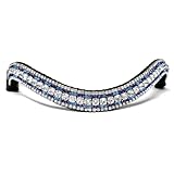 Alice International Englisches Trensenzaum aus Leder mit weich gepolstertem Stirnband, glitzernde Kristallbling, für Dressur- und Reitpony, M 125