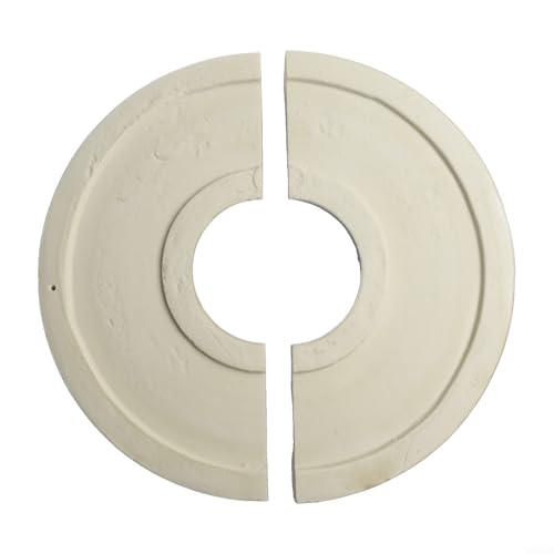 Besttoolifes Medallón redondo dividido de poliuretano decorativo para ventilador de techo, cubierta de lámpara, roseta de techo, adorno de 315 mm, exterior de 100 mm de diámetro interior, color blanco