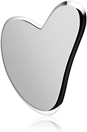 Gua Sha Massage Tool, Stainless Steel Guasha Board for SPA Acupuncture Therapy, Gua Sha Board for Facial Skin Caring Body Massage Trigger Point Treatment, Release Pressure & Pain Relief(Silver)