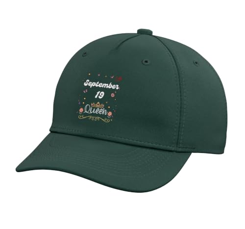 September 19 Queen Born on September 19th Birthday Girl Adjustable Printed Baseball Hat, Dark Green