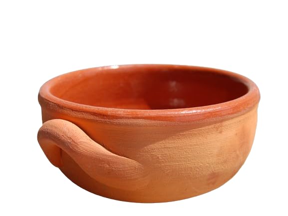 Tegame manufatto in terracotta semi smaltato cm.35