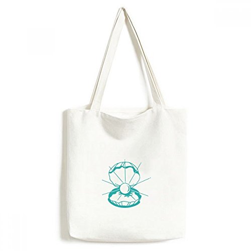 Sac fourre-tout lavable vert motif pétoncle grand sac cadeau artisanat