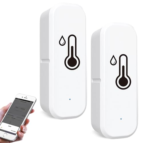 WIYETY Bluetooth Thermo Hygrometer: 2 Stück WiFi Hygrometer Thermometer Sensor, Thermometer Hygrometer für Zuhause, GewächshausLuftfeuchtigkeitsmesser mit Remote App Benachrichtigungsalarm WIYETY Bluetooth Thermo Hygrometer: 2 Stück WiFi Hygrometer Thermometer Sensor, Thermometer Hygrometer für Zuhause, GewächshausLuftfeuchtigkeitsmesser mit Remote App Benachrichtigungsalarm