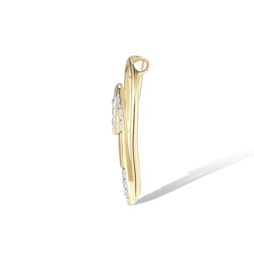 Santuzza 10K Solid Gold Heart Shape Genuine Diamond Dainty Pendant Without Chain for Women2