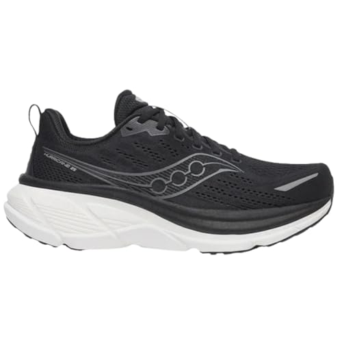 Saucony Men's Hurricane 25 Sneaker, Black/White, US 10 Wide