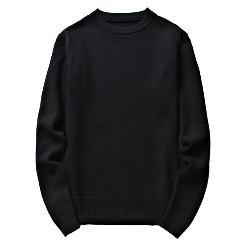 Mens Crewneck Basic Knit Pullover Fit Long Sleeve Male Knitted Sweaters Fall Winter Solid Color Knits Sweater