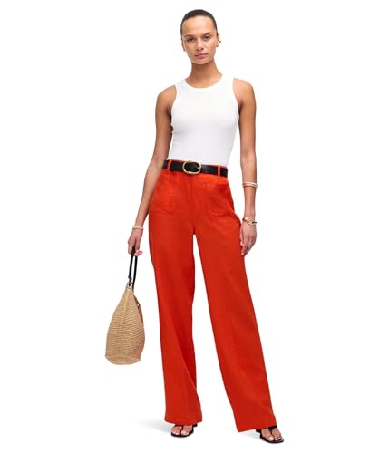 Madewell Women's Patch Pocket Flare-100% Linen