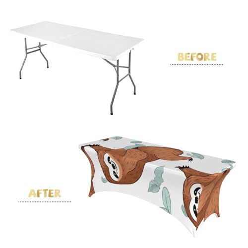 Nappe extensible en élasthanne rectangulaire 1,8 m lavable nappe de table extérieure marron - 5