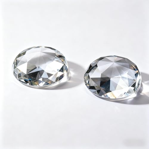 2-piece Elegant and Versatile Paperweight: K9 crystal paperweight, perfect for home desktop decoration and as a photography prop, adding creativity and aesthetic appeal to the space. (60mm, White)