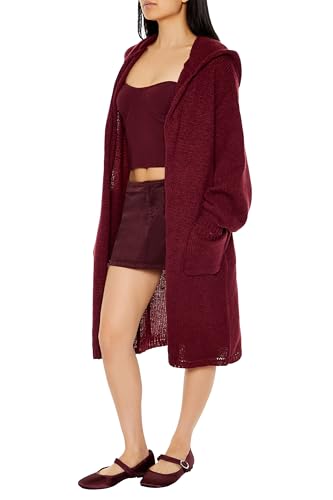 Image of Forever 21 Women's Hooded Cardigan Sweater