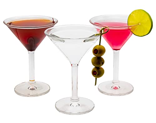 Double 6 - Acrylic Martini Glasses Reusable Set Of 6-6 Oz. - Shatterproof & Durable - Bpa Free - Great For Margaritas, Cosmopolitan, For Home, Picnic, Outdoor And Pool Parties #TOP15