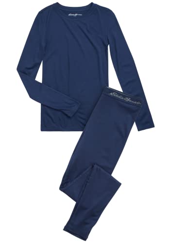 Eddie Bauer Kids' Thermal Underwear Set – 2-Piece Base Layer (Long Sleeve Shirt & Leggings), Size 16, Lime Green