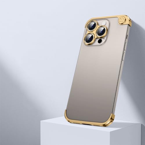 Coque de protection d'objectif en aluminium or pour sécuriser l'iPhone 15 Pro Max