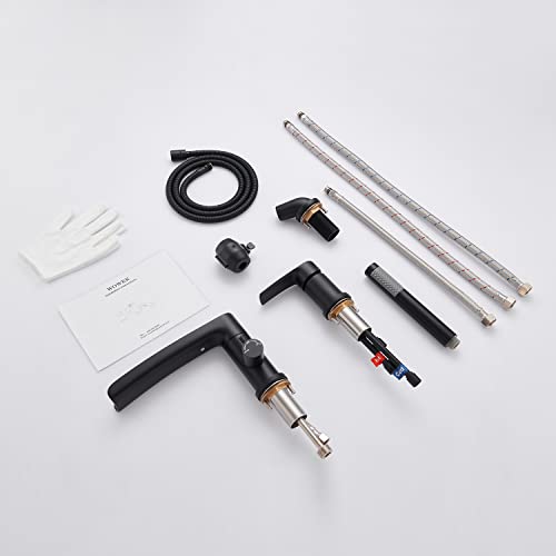 Wowkk Waterfall Roman Tub Faucet Black Deck Mount Bathtub Faucets Brass Tub Filler Bathroom Faucets With Hand Shower #TOP6