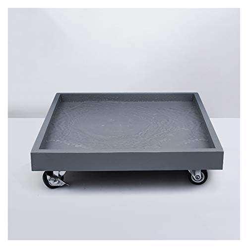 Plateau carré pour pot de fleurs avec roulettes et soucoupe amovible